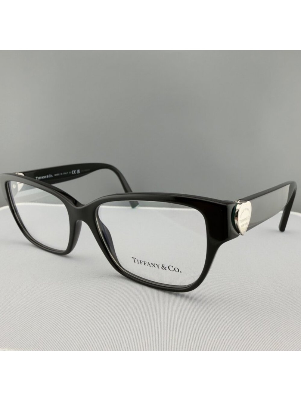 Tiffany Co TF2245 8001 Eyeglasses Frames Black Silver Heart 54 16 140 READ